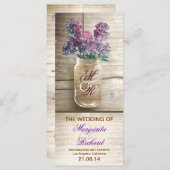 ライラック素朴な結婚式のプログラムとメイスンジャー プログラム (正面/裏面)