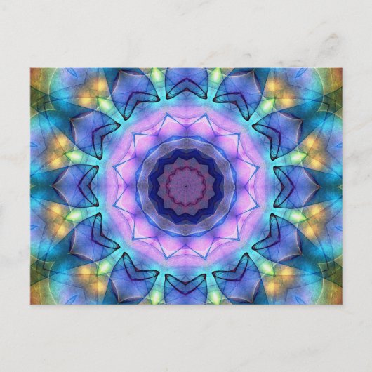 ライラック色のステンドグラス窓 ポストカード (正面)