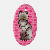 ライラック色のペルシャ猫の愛 セラミックオーナメント (右)