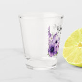 ライラック ウォーターカラー フラワーズ ウェディング ブライダル シャワー ショットグラス (左)