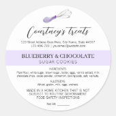 ライラック ウォーターカラー ロゴ ホーム ベーカリー フード ライセンス ラウンドシール (正面)