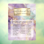 ライラック グリッター 水彩 偽金 ビジネスアワー ウィンドウサイン (シート3)