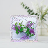 ライラック&ダイヤモンド100誕生日 招待状 (スタンド正面)