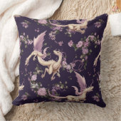 ライラック、バラ、白ドラゴンズ枕 クッション (ブランケット)