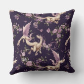 ライラック、バラ、白ドラゴンズ枕 クッション (裏面)