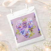 ライラック パンジー 紫の花 フラワーパーティーファバーバッグ フェイバーバッグ (クリップ留めされた状態)