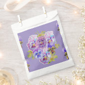 ライラック パンジー 紫の花 フラワーパーティーファバーバッグ フェイバーバッグ (クリップ留めされた状態)