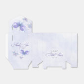 ライラック パープル ライフタイム オブ バタフライ ブライダル シャワー フェイバーボックス (折り畳みなし)