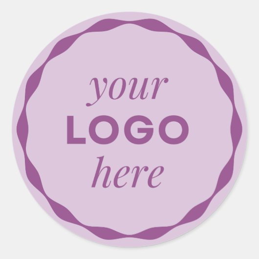 ライラック ビジネス ロゴ スカロップ サークル ステッカー (正面)