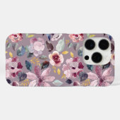 ライラック フローラル柄 Case-Mate iPhoneケース (裏面 (横))