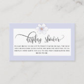 ライラック フローラル ディスプレイ シャワー ブライダル シャワー エンクロージャーカード (正面)