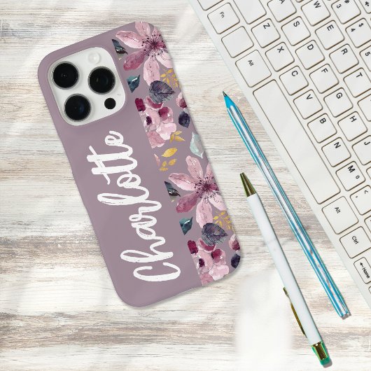 ライラック フローラル モノグラム Case-Mate iPhoneケース