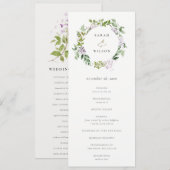 ライラック フローラル リース コテージ ウェディング プログラム (正面/裏面)