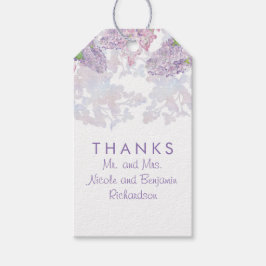 ライラック – フローラ水彩優雅な結婚式 ギフトタグ