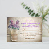 ライラック メイソンジャー ヴィンテージ ウェディング RSVP (スタンド正面)