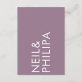 ライラック モダン マーブ パープル 名前 ウェディング レセプション エンクロージャーカード (裏面)