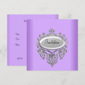 ライラック モーブ ご招待 どんな行事でも 招待状 (正面/裏面)