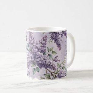ライラック ライラックの花 サージブルー ダスティラベンダー コーヒーマグカップ