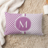 ライラック |ラベンダー水玉模様モノグラム ランバークッション (ブランケット)