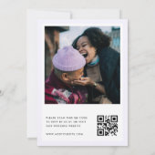 ライラック ラベンダー 描き下ろし 花 ボタニカル QR コード 招待状 (裏面)