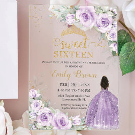 ライラック ラベンダー 紫の花 サweet Sixteen 16 アクリル招待状