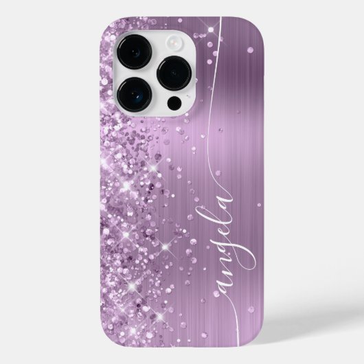 ライラック ラメ入りゴージャス サイン Case-Mate iPhoneケース (裏面)