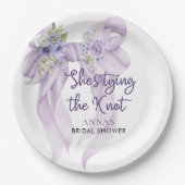 ライラック リボン シーズ タイング ザ ノット ブライダル シャワー ペーパープレート (正面)