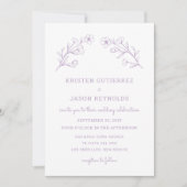 ライラック ワイルドフラワー ウェディング 招待状 (正面)