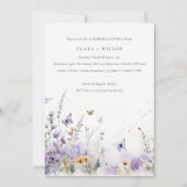ライラック ワイルドフラワー バタフライ ガーデン リハーサル ディナー 招待状 (正面)