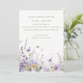ライラック ワイルドフラワー バタフライ ガーデン リハーサル ディナー 招待状 (スタンド正面)