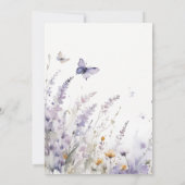ライラック ワイルドフラワー バタフライ ガーデン リハーサル ディナー 招待状 (裏面)