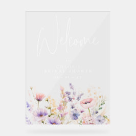 ライラック ワイルドフラワー ブライダルシャワー ウェルカム アクリルサイン