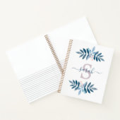 ライラック 水彩 花 モノグラム ノートブック (内部)