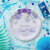 ライラック 紫色の蝶の生涯 ブライダルシャワー ペーパープレート (パーティー)