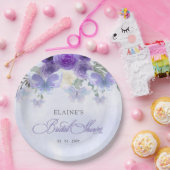 ライラック 紫色の蝶の生涯 ブライダルシャワー ペーパープレート (パーティー)