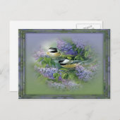 ライラック&鳥はがき ポストカード (正面/裏面)