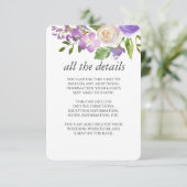 ライラック | Chic Lavenderフローラ結婚ズゲスト詳細 招待状 (スタンド正面)
