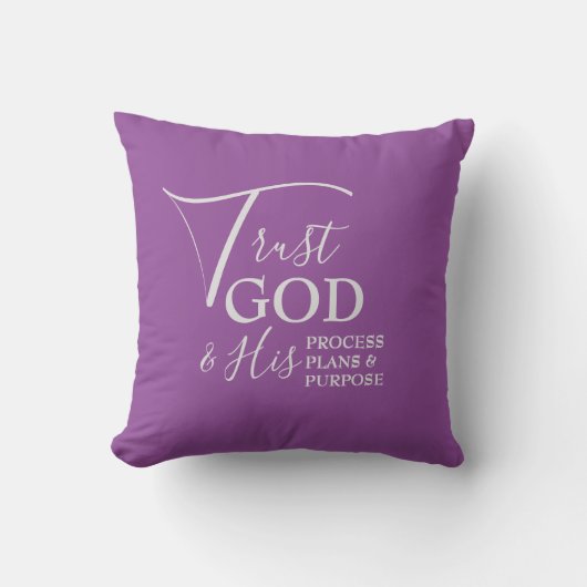 ライラック TRUST GOD. キリスト教 クッション (正面)
