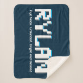 ライラン少年の名前と意味ピクセル文字ゲーマー シェルパブランケット (正面)