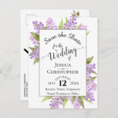 ライラ素朴ック&書道結婚式の日付を保存 案内ポストカード (正面/裏面)