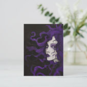 ライラ アートヌーボー ゴシック ウーマン パープル ブラック ポストカード (スタンド正面)