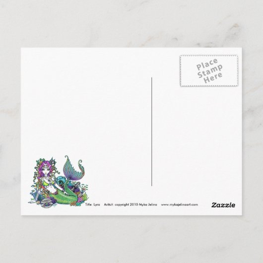 「ライラ」レインボーシースケープ人魚はがき ポストカード (裏面)