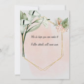 ライリエレガントー日付を保存 – 編集可能文字 招待状 (裏面)