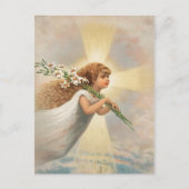 ライリクリスマスを保持する空の天使 シーズンポストカード (正面)