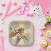 ライリクリスマスを保持する空の天使 ペーパープレート (パーティー)