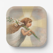 ライリクリスマスを保持する空の天使 ペーパープレート (正面)
