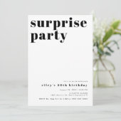 ライリーはっきりしたコンテンポラリーサプライズ誕生日パーティー 招待状 (スタンド正面)