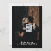 ライリーはっきりしたボヘミアンレトロ写真ベビーシャワー 招待状 (裏面)