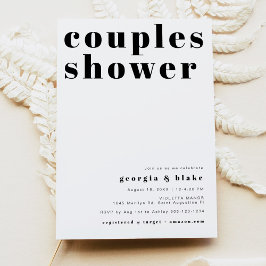 ライリーはっきりしたレトロタイポグラフィカップルのシャワー 招待状