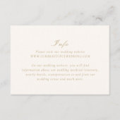 ライリーアイボリーと金ゴールドエレガントな結婚式 エンクロージャーカード (正面)